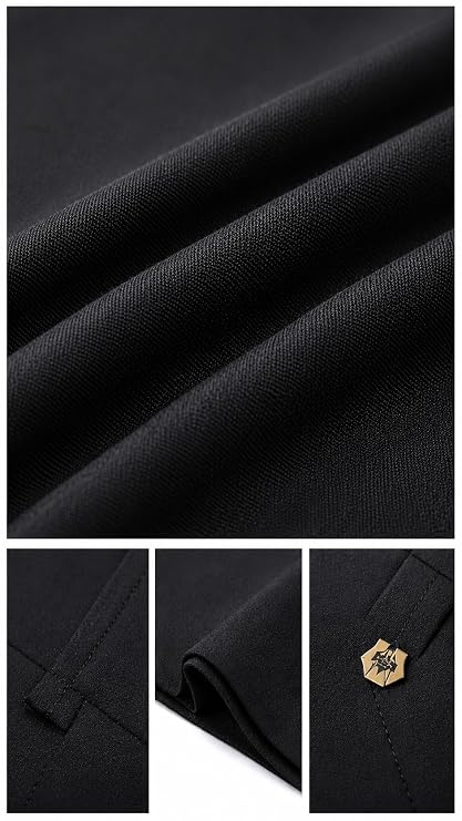 Men’s Formal Bootcut Pants | Stretchable Trousers | High Rise Flared Fit Pants | Office & Formal & Casual Wear (Black) - Image 7